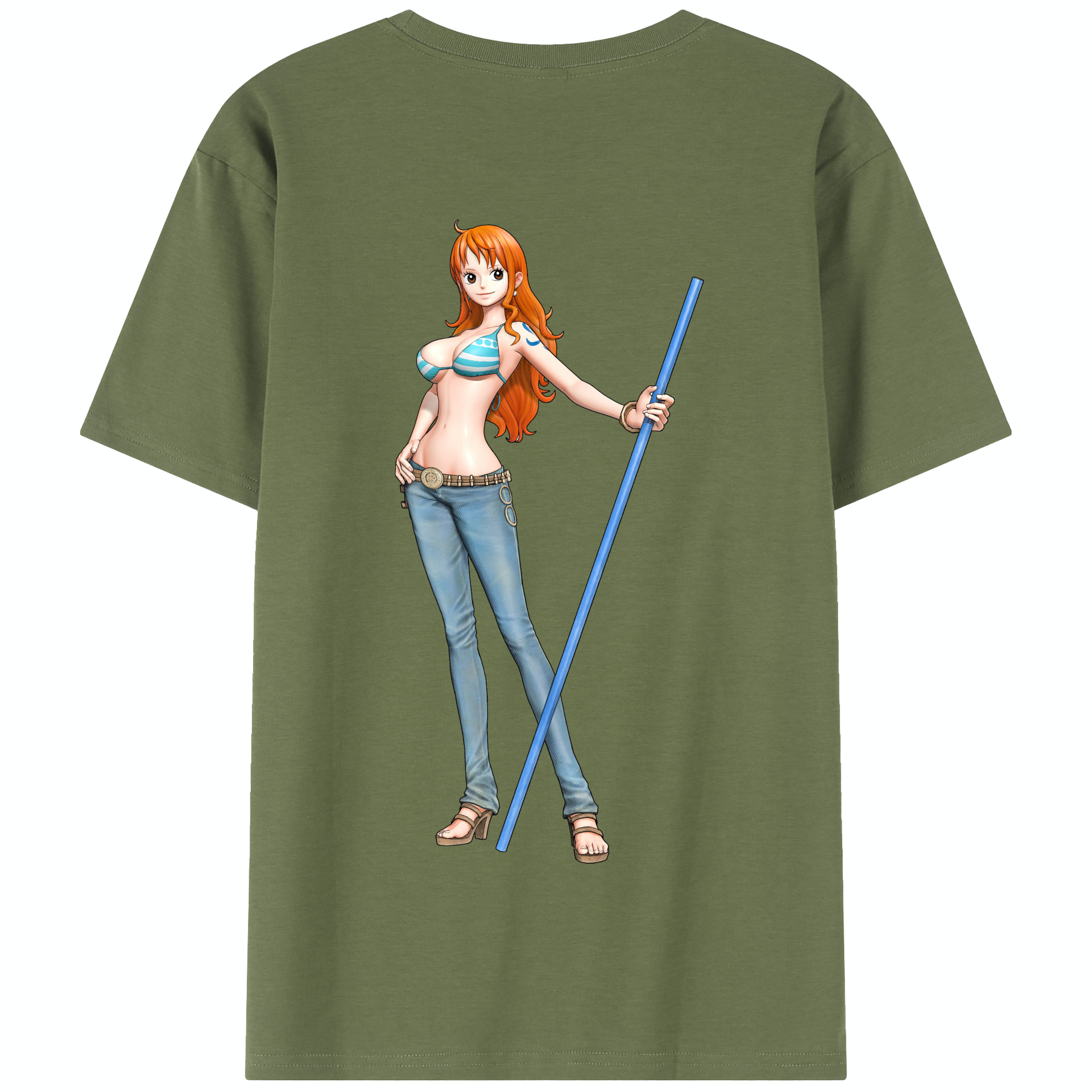 ワンピース ナミ ONE PIECE Nami 綿100％半袖Tシャツ（背面プリント）